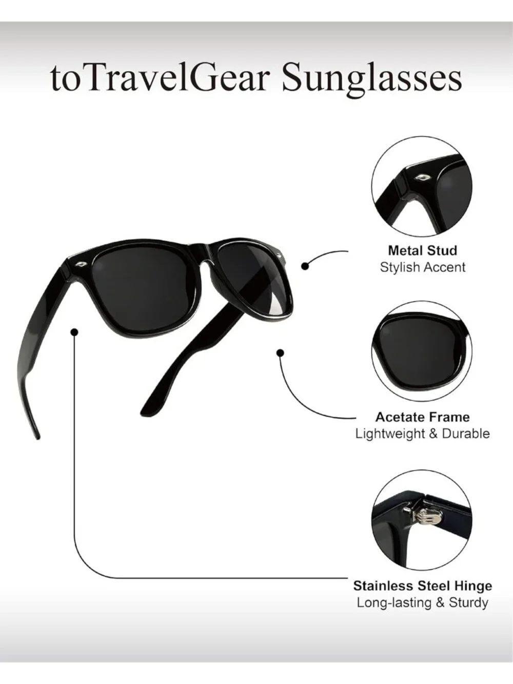 Women's Black Trendy Rectangle Sun Glasses Classic Designer Shade UV Protection